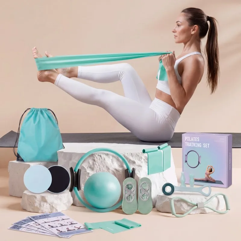 EVA Pilates Ring Set 12 and 15 Inch Resistance Circle with Training Kit Options