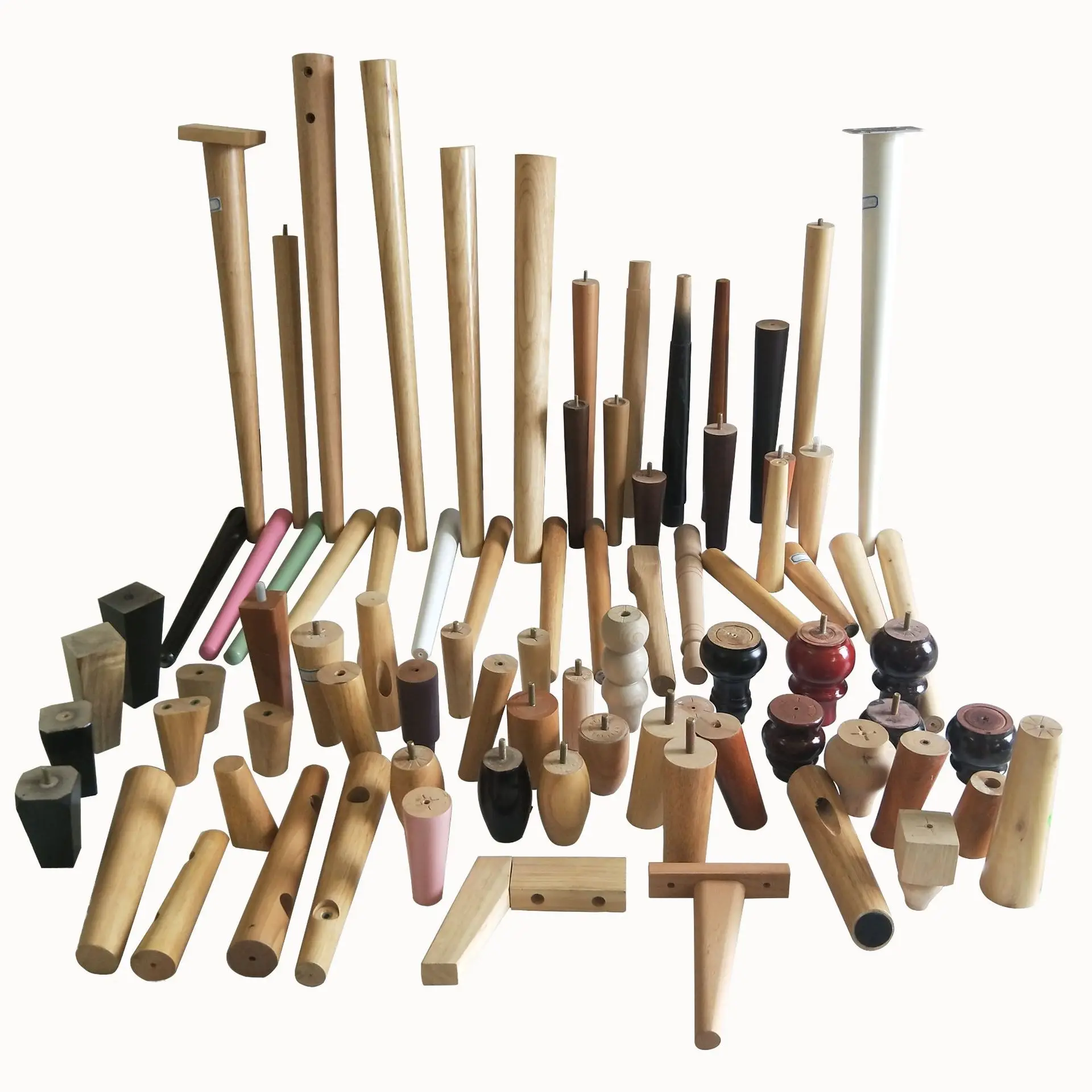 Solid Hard Wood Furniture Legs Solid Unfinished Carved Wood Furniture Long Legs Table Sofa Couch