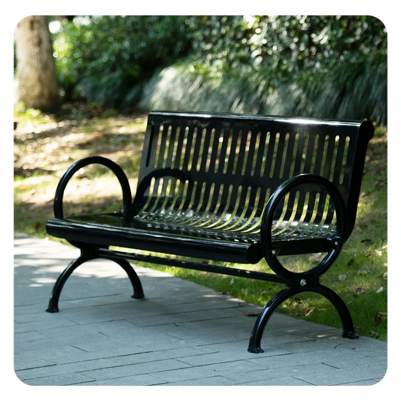 Outdoor park chair bench Wrought iron bench Mall public chair sitting