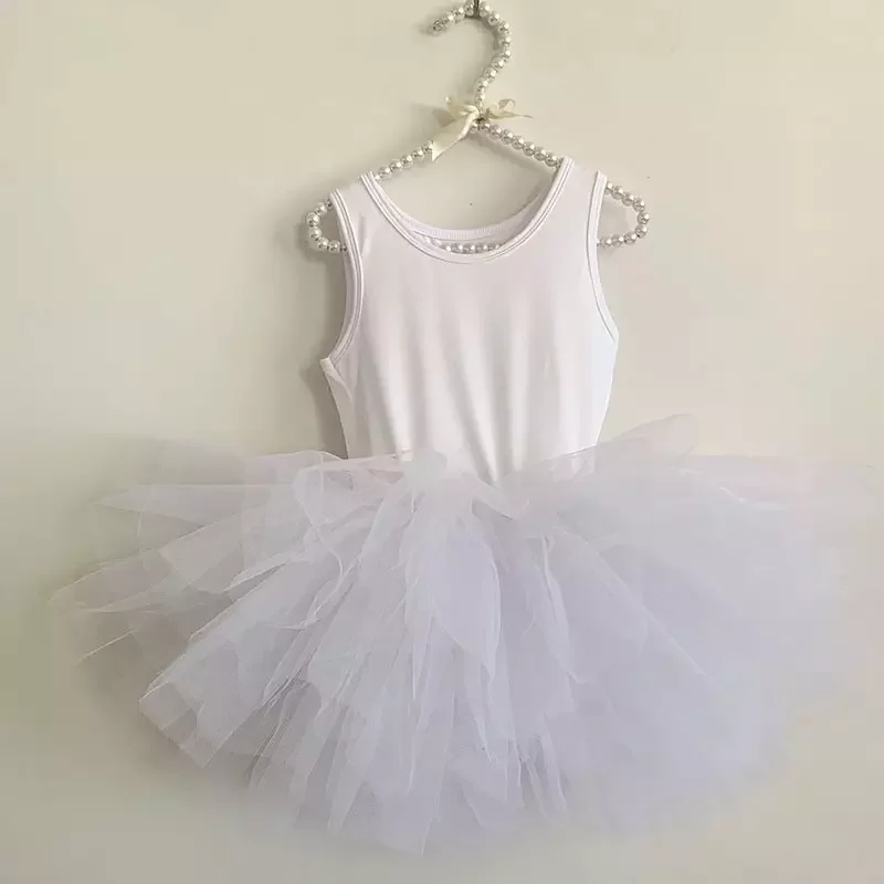Korean New Boutique Linen Cotton Sleeveless Solid Color Baby Girls Cotton Princess Pleated Skirt Dresses Children Kids Clothing