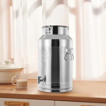 304 Stainless Steel Milk Can Wine Pail Boiler Tote Sealing Jug Stainless Steel Container with Tap