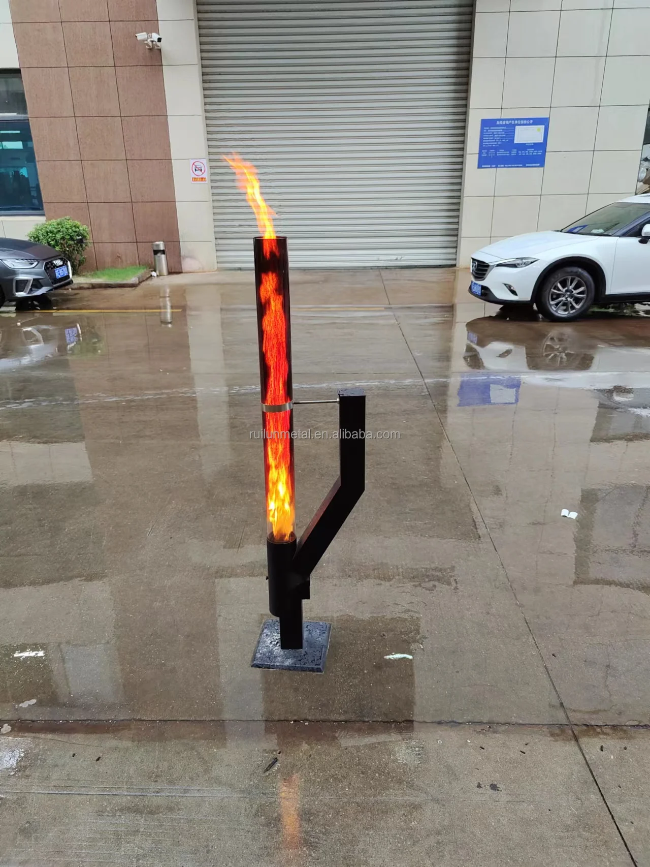 Gardenflare Fire Tube, Stainless Steel Fire Column And Pellet Torch For A Great Atmospheric Fire, Elegant Patio Heater And Garden Fireplace, Alternative To Your Patio And Garden (black Powder Coated