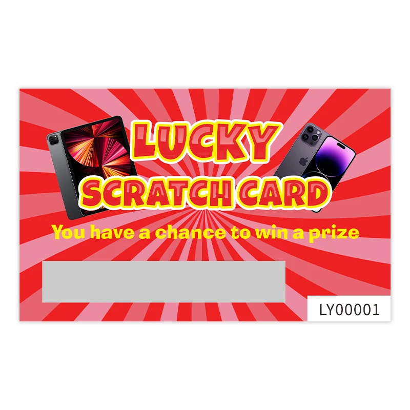 Eco-Friendly Scratch Ticket for Marketing Gift Lucky Draw Digital Printing Free Design Scratch off Card
