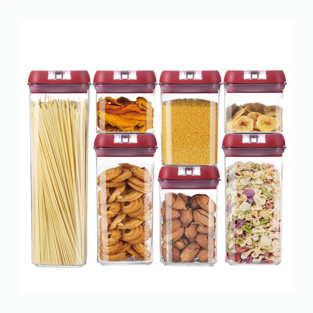 7pcs Kitchen Pantry Storage Container Set Airtight Tall Sealed Leak