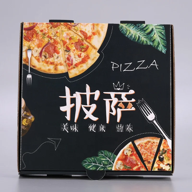 Pizza Box Custom Print Black Pizza Boxes With Logo Cheap Design Your