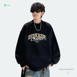 Christmas Teen Boys Fleece-Lined New Year Cozy Fleece Crew Sweatshirt Cotton Polyester Blend Warm Pullover