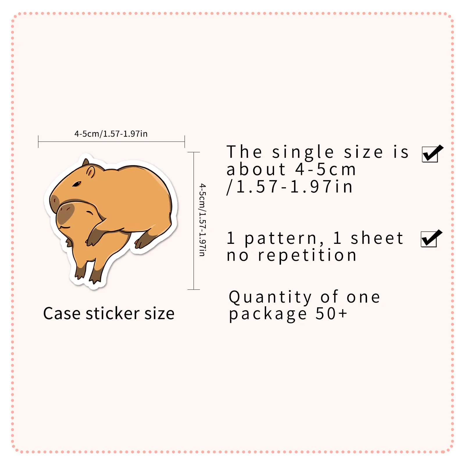 50PCS Factory Wholesale Decoration Cartoon Animal Sticker Cute Kawaii Capybara Stickers In Stock supplier