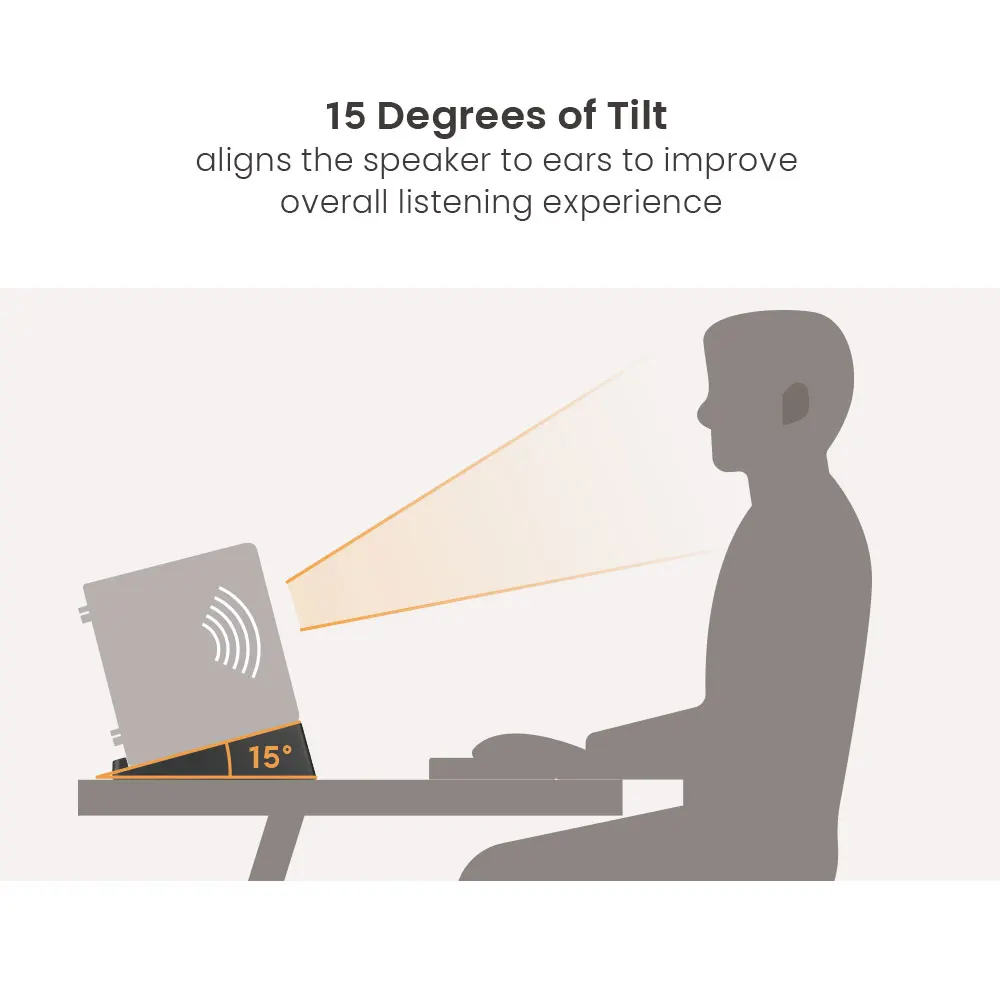 Black Tilted Anti Vibration Angled Desktop Speaker Stands Pair For