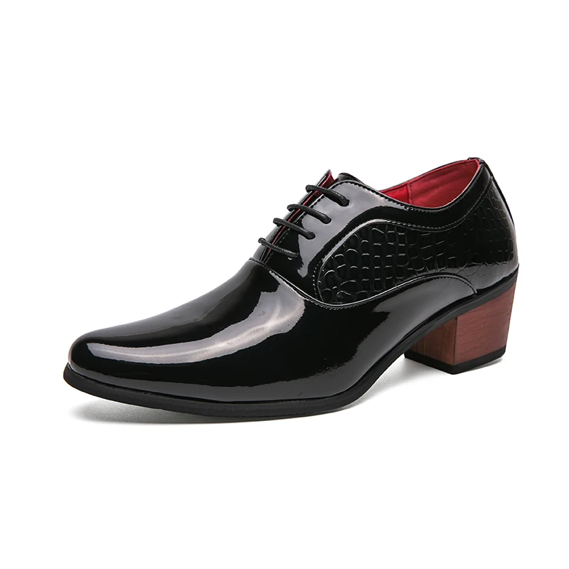 Fonleader Men's Formal Office Shoes Lace-Up, Patent Leather