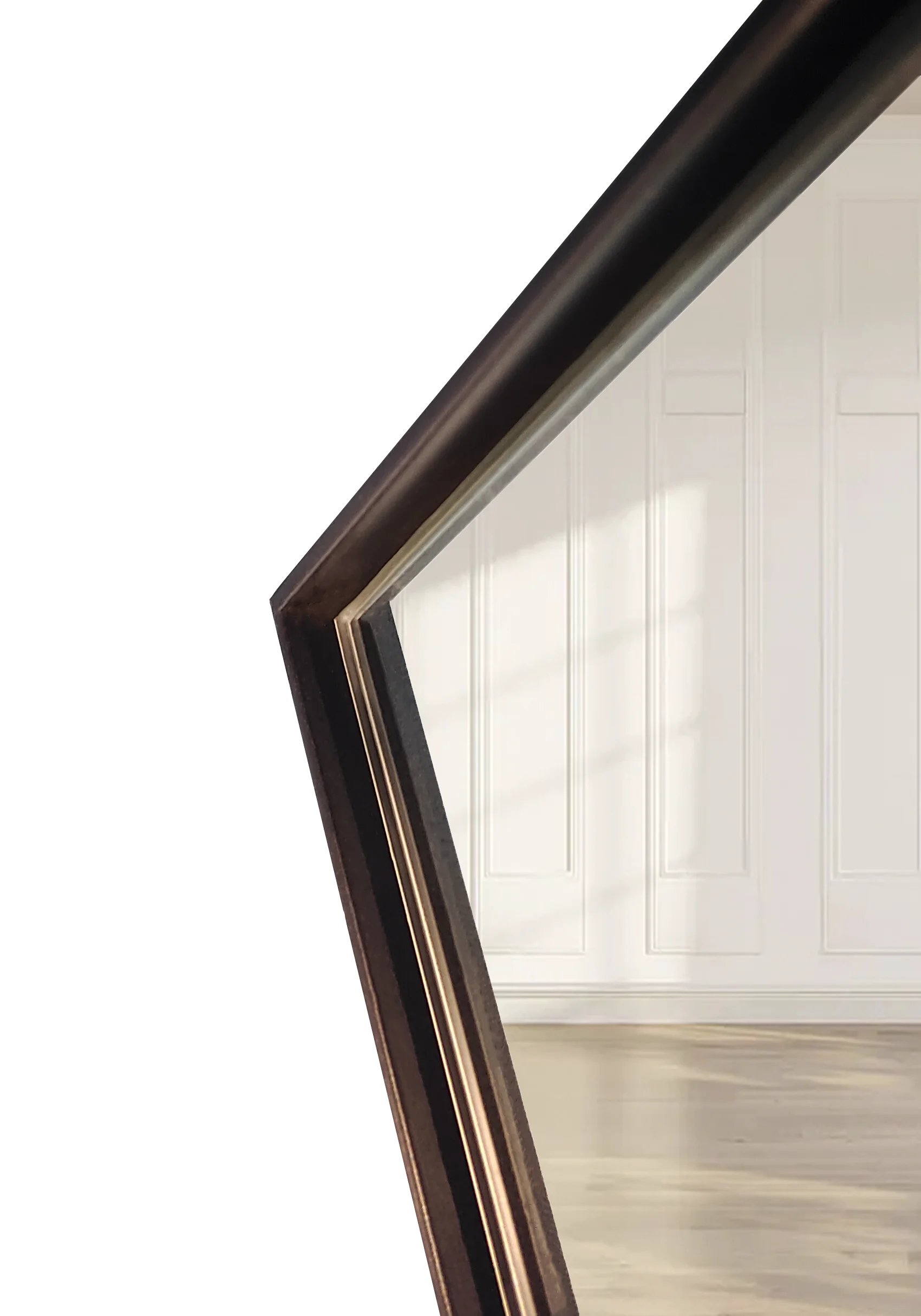 Arched Metal Inset Miroir Custom Large Vintage Big Long Body Black