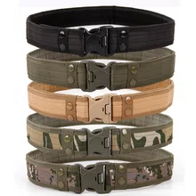 Custom Men's Canvas Waist Belt Heavy Duty Nylon Quick-Release Plastic Buckle Outdoor Tactical Waist Belt