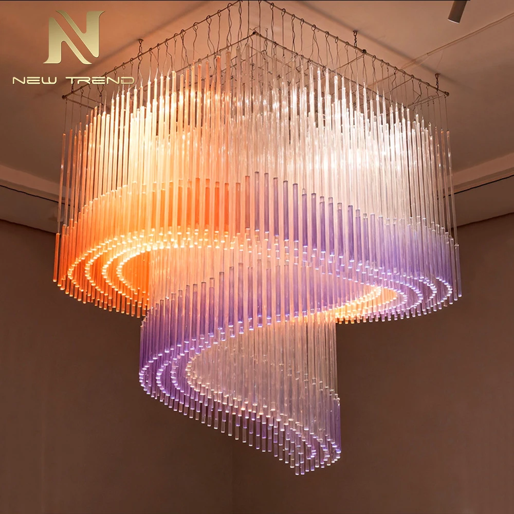 CPL-468 Grand Oversized Glass Chandelier Custom Bespoke LED Lighting for High Ceiling Hotel Lobby Atrium