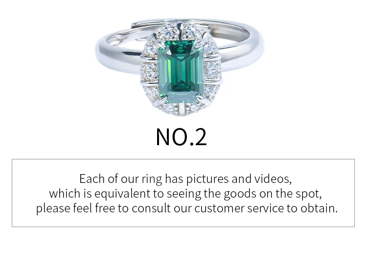 customized white gold plated 925 sterling silver gra moissanite luxury designer engagement wedding green diamond mossanite rings