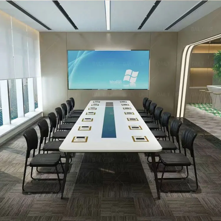 Stackable Faux Leather Office Chair With Thick Cushion Ergonomic Backrest Upholstered Computer Chair For Meeting Conference