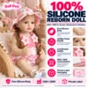 Pink Floral Bonnet Braided Hair Dress Girl