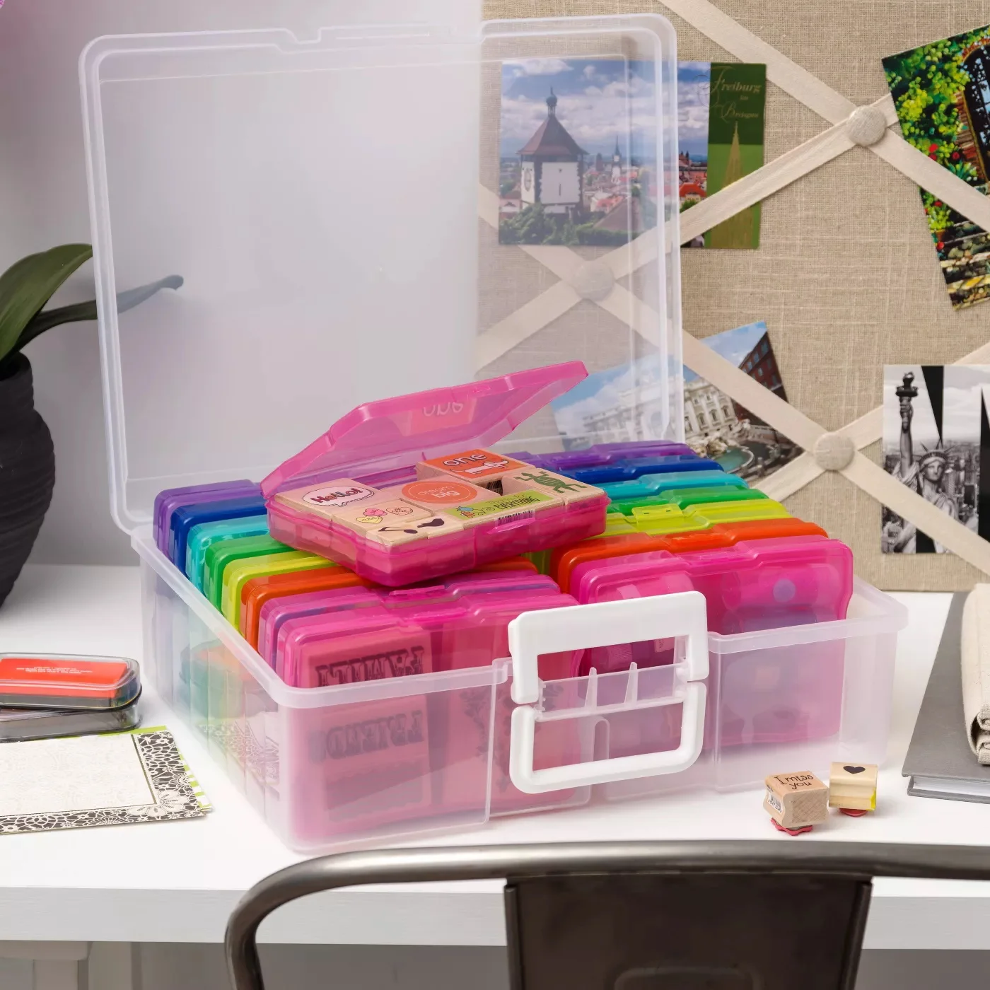 Multifunctional 16-Piece Set Color Plastic Storage Box with Foldable ...