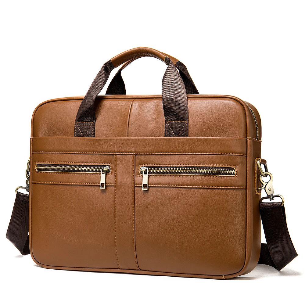 2021 Genuine Leather Custom Made Briefcase Men Office Business Pu Leather Handbag High Quality Waterproof Laptop Bag