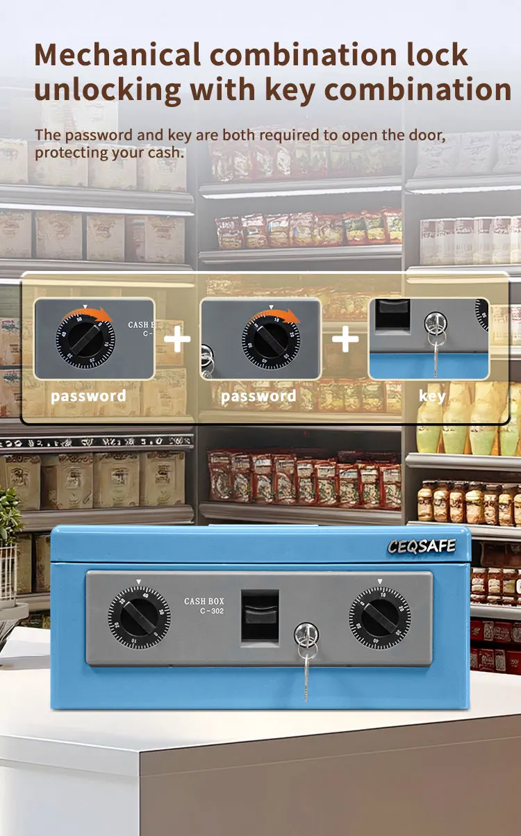 CEQSAFE Home Money Safe Box Metal Cash Box Electronic Deposit Money Box supplier