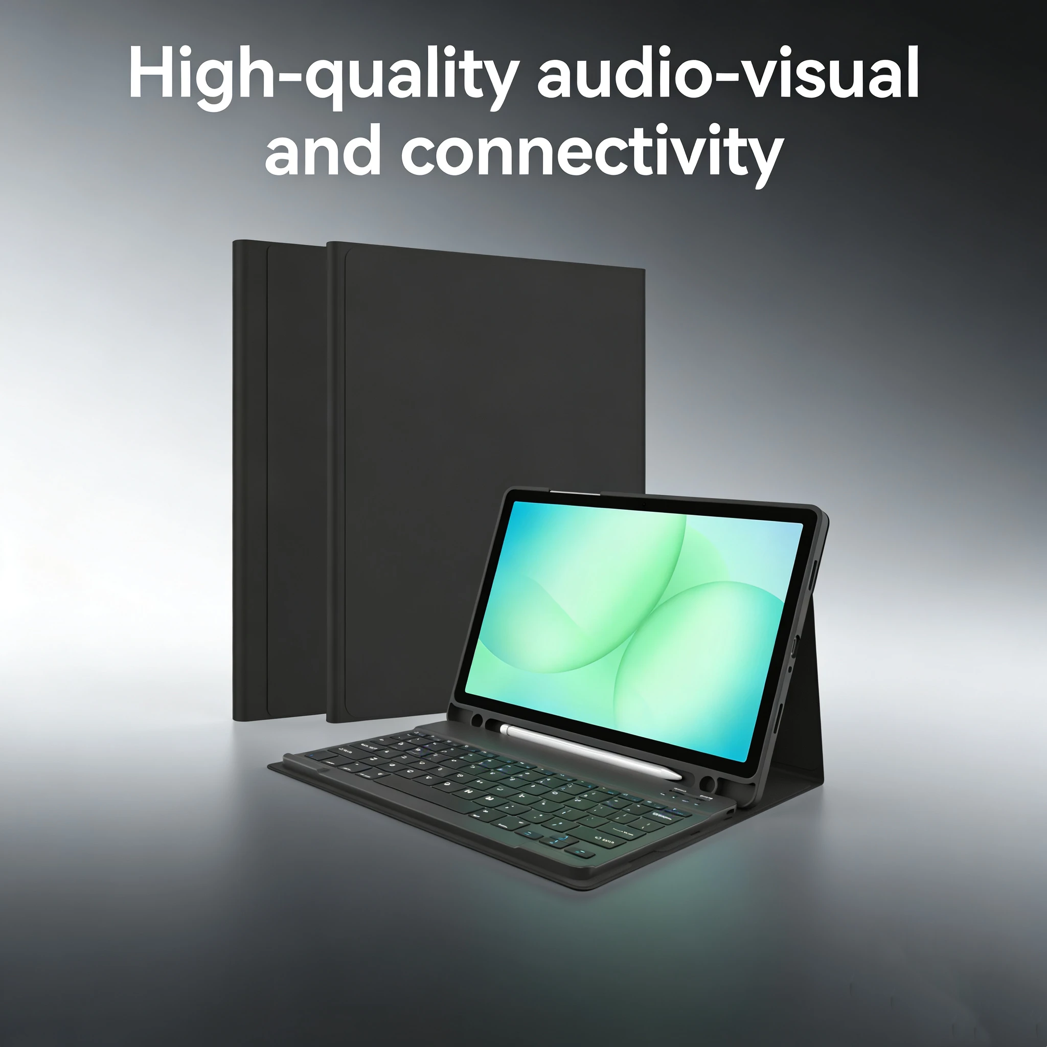 product laudtec tablet keyboard case with stylus 2 in 1 detachable  lightweight protection  multi angle stand for mobile office-4