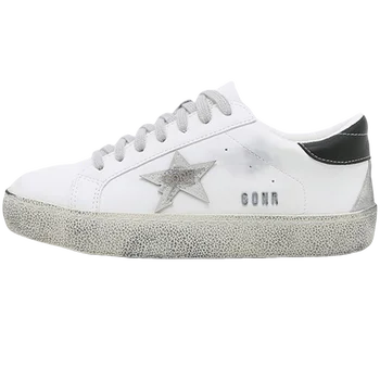 Golden Sole Goose White Silver Sneakers Ballstar Real Leather Comfortable Soft Outdoor Walking Shoes