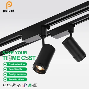 PULUOTI Highlight Black 35W Magnetic Track Spotlight Ceiling Adjustable 10-55° Beam Angle LED  Spot Lights Aluminum Indoor Use