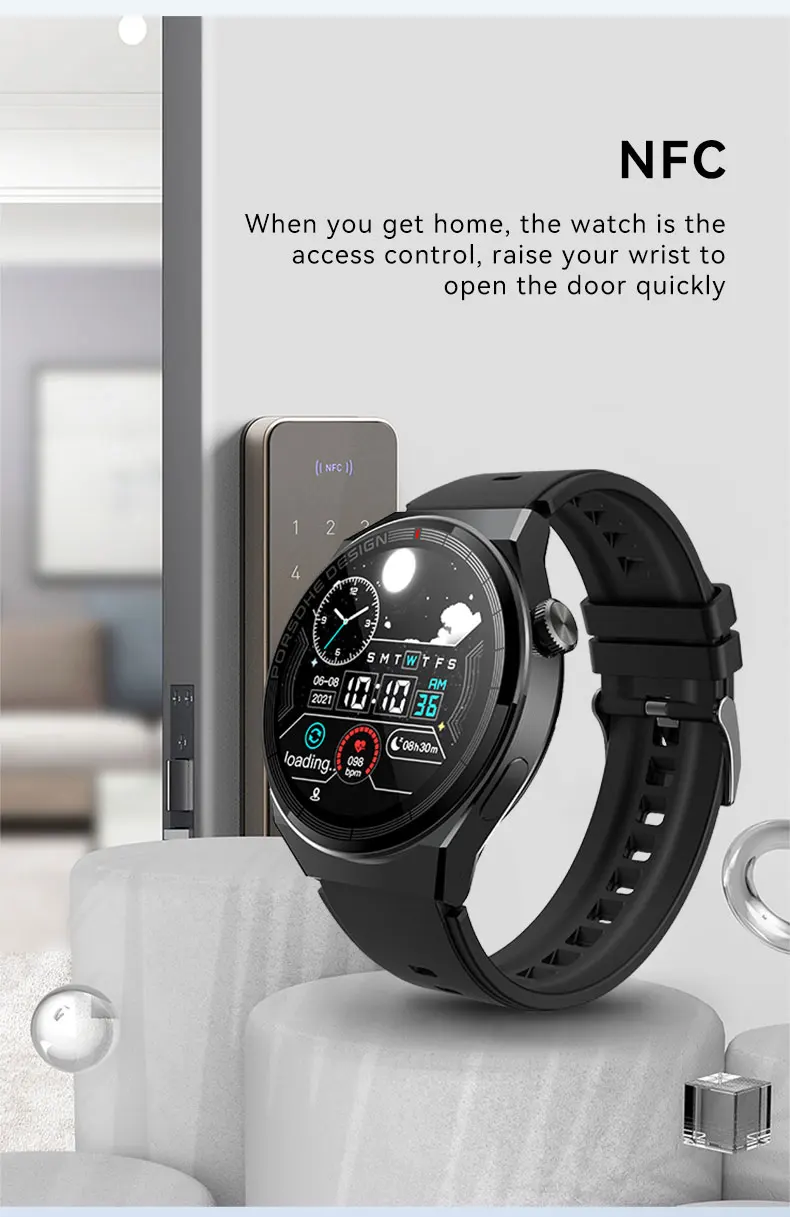 X5 Pro Smartwatch NFC Access Control Unlock Reloj Smart Watch Phone Call Music Player Wristwatch for IOS Android