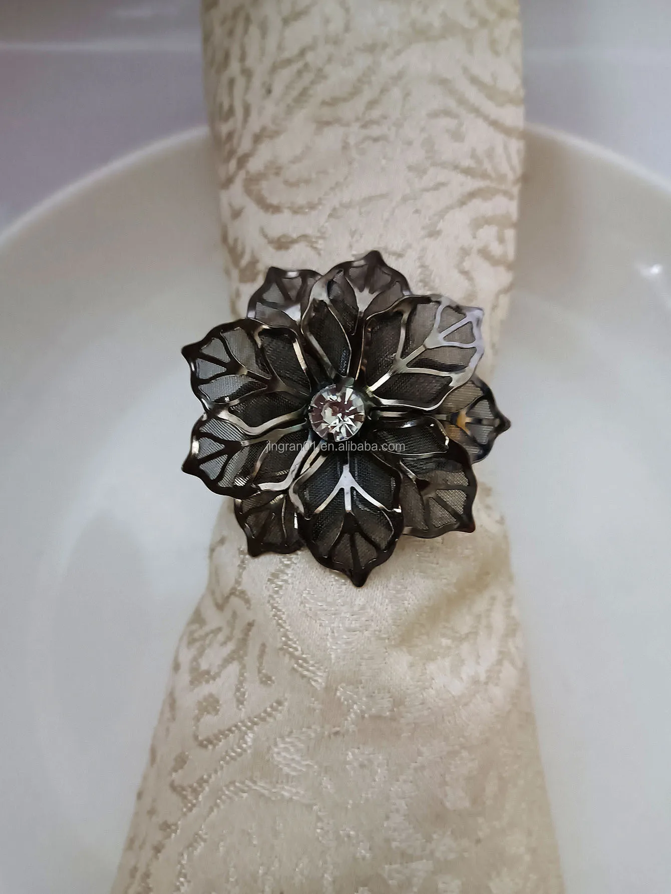 Wholesale Bow Tie Napkin Ring Cheap Metal Napkin Rings Holder Rose Gold