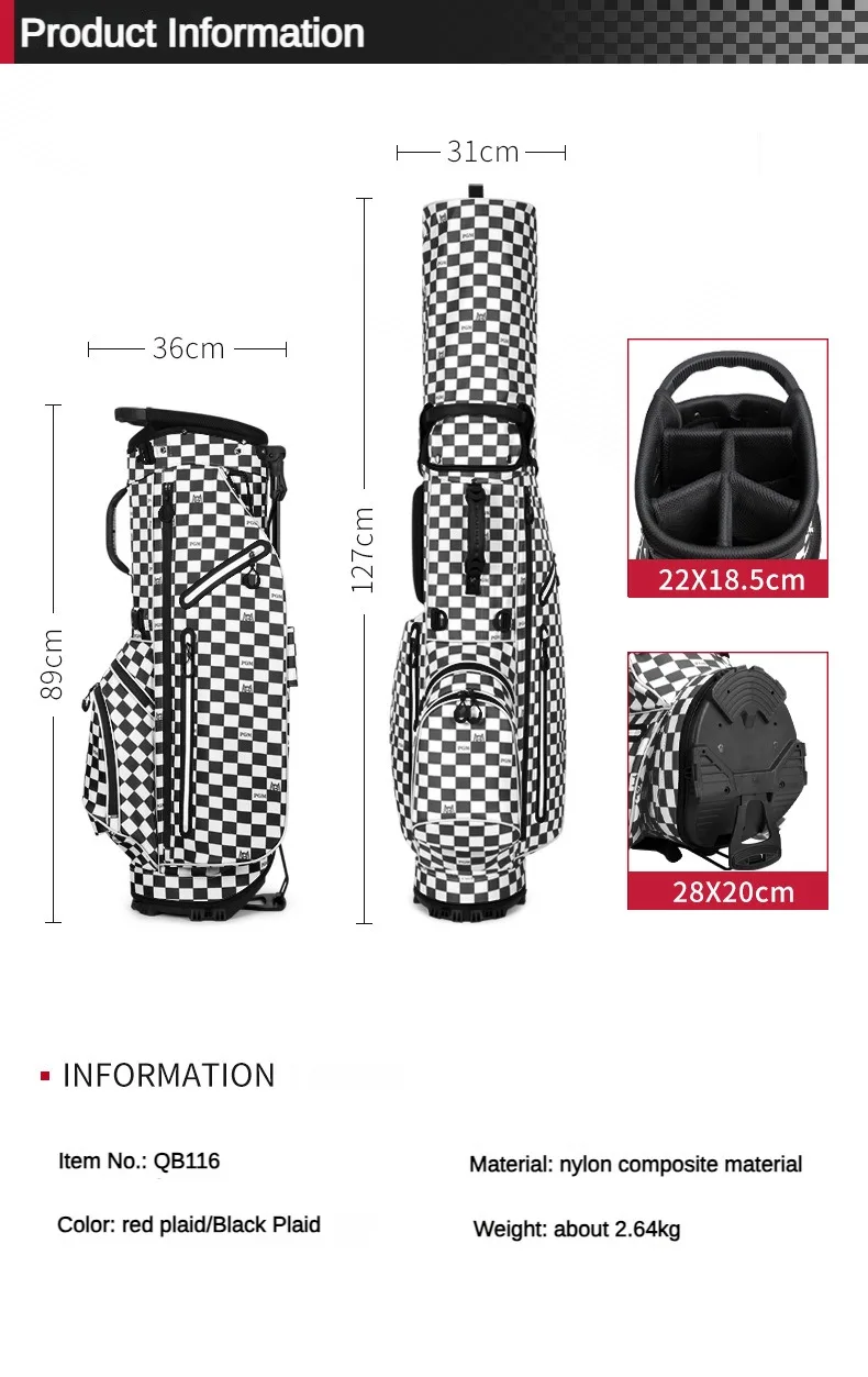 High Quality Custom Stand Bag Golf Sport Bag Multi-function Lightweight ...