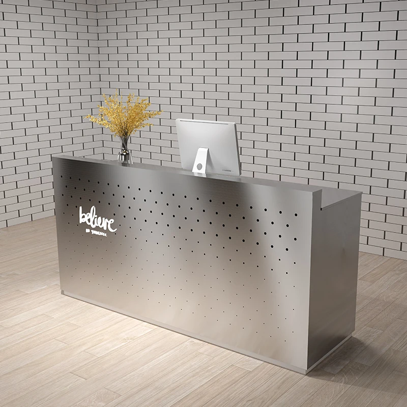 Reception Desk Table with Drawers and Cabinets Suitable for Cash Registers in Salon Reception Rooms Stores