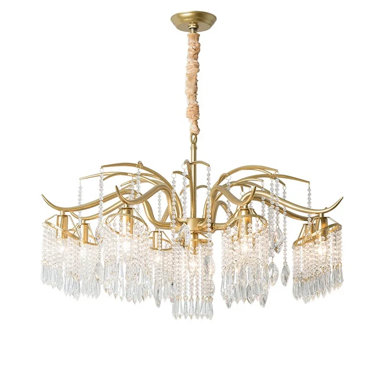 American style chandelier hanging lamp chandelier vintage modern crystal dandelion pendant light ETL891261