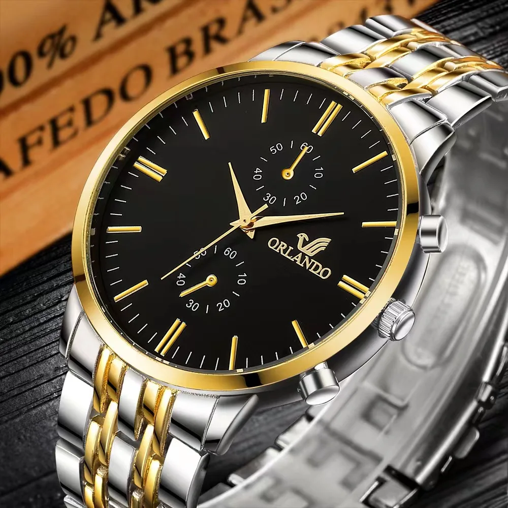 ORLANDO Man's Metal Watch Cheap Luxury Quartz Wristwatch for Man Simple  Design Hot Sale Man Watch