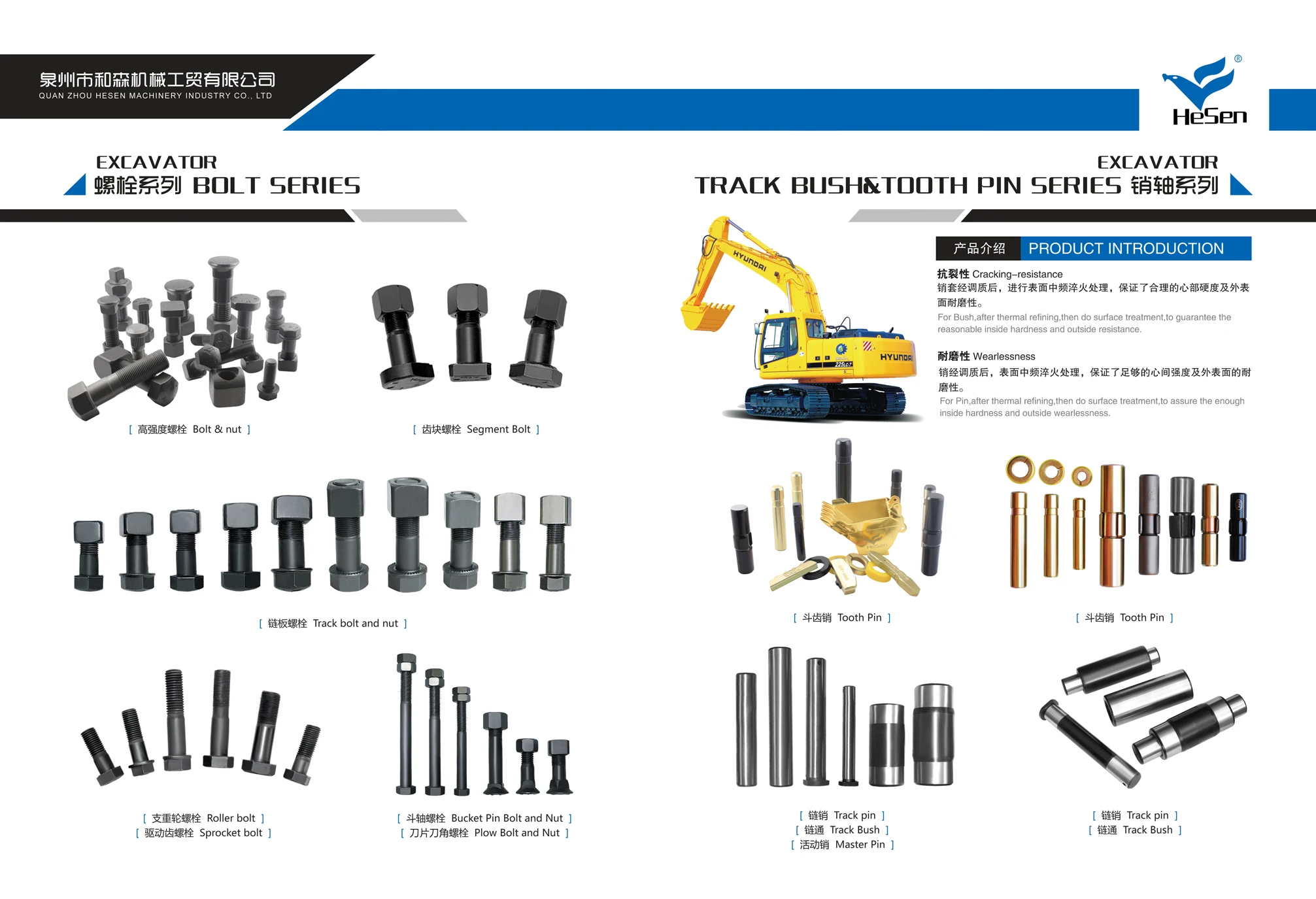 Track Crawler Excavator EX200 Bolt And Nut Track Chain Bolt Nut For Track Shoe