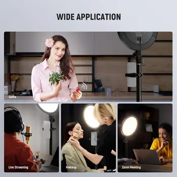 NEEWER Basics 12" 24W Large Ring Light with 68" Stand/Phone Holder/Remote for iPhone Video Recording Selfie Streaming Makeup detail image