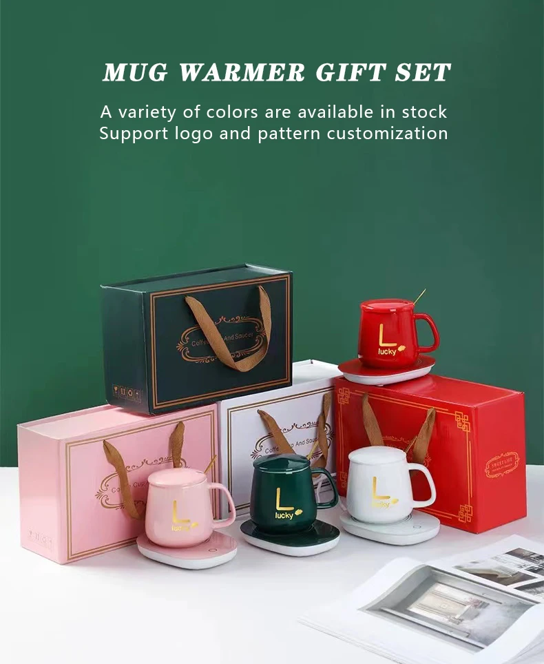 New Touch Hot Water Electric Heating Saucer Usb Smart Coffee Mug Cup Warmer  Heater Ceramic Mug with Warmer Heating coaster