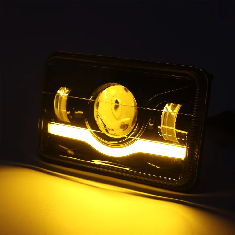 product tiypeor 5inch motorcycle truck front square led headlight with high low beam drl replacement for cherokee limited sport utility-3