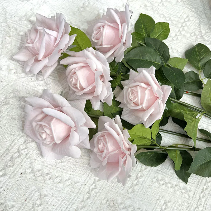 Wholesale Large Artificial Roses Dusty Rose Flower 12cm Real Touch Silk