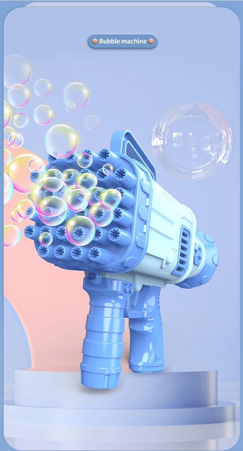 New Arrival 69 Holes Bubble Bazooka Gun Automatic Bubble Blaster