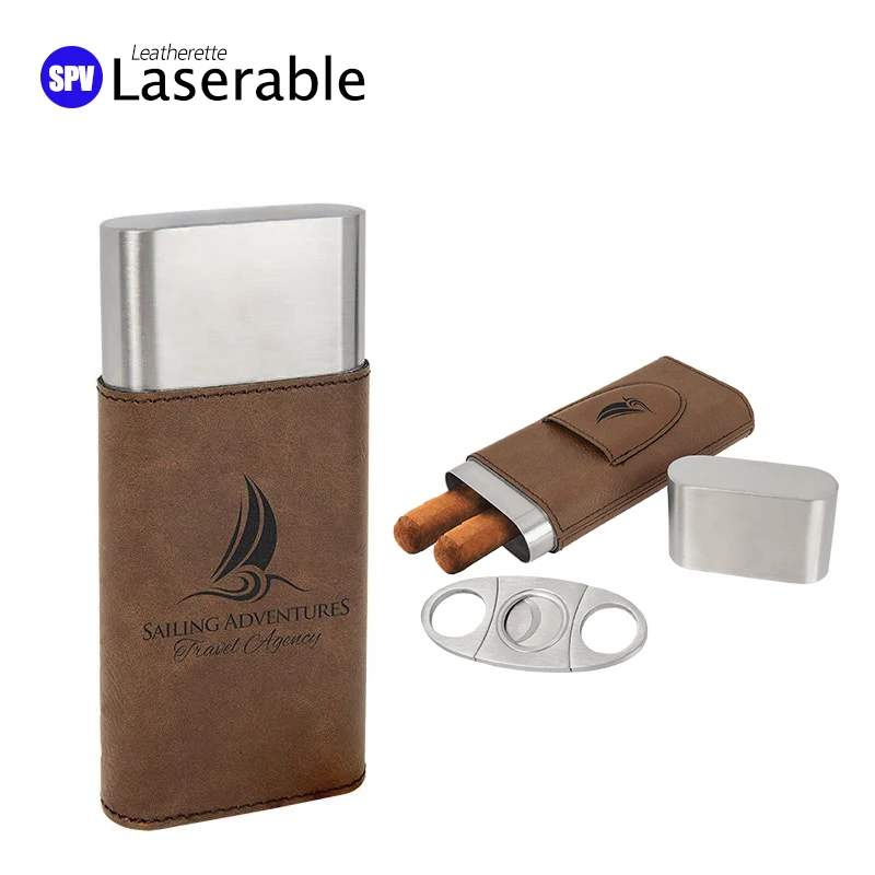 Factory Direct Custom Sales Pu leather Cigar holder Case na may Cutter