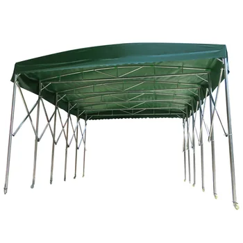 Mobile sliding rain shelter, outdoor stall activity, retractable tent, large row stall, car parking sunshade