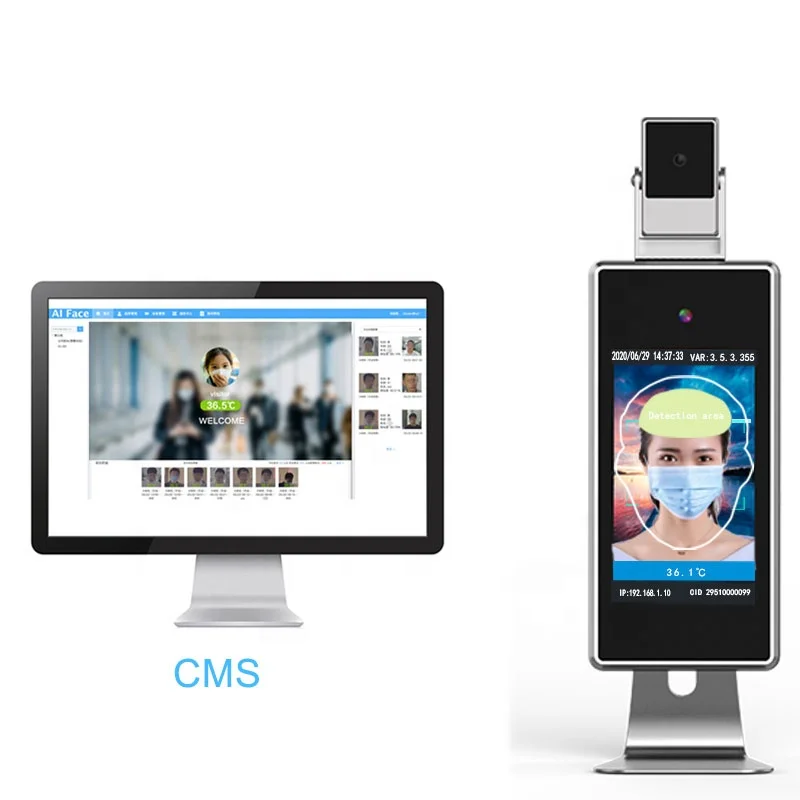 Цифровой сканер температуры тела, измерительный монитор, термометр, ai-камера для распознавания лица