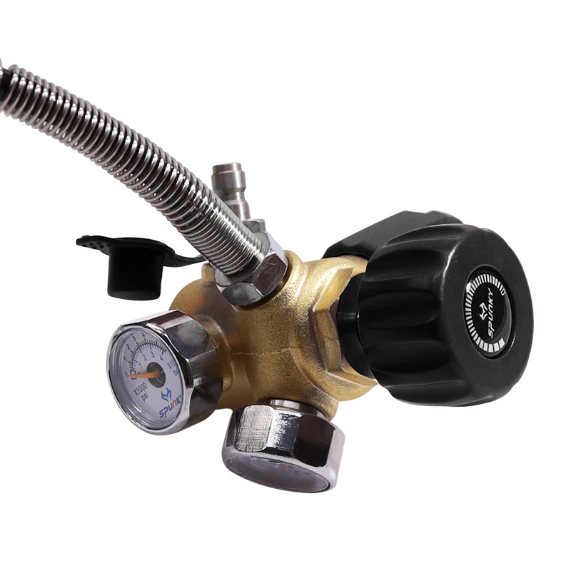 Adattatore Di Ricarica Per Stazione Aria PCP - Con Manometro 400Bar/6000PSI E Tubo Da 50cm - Foto 2