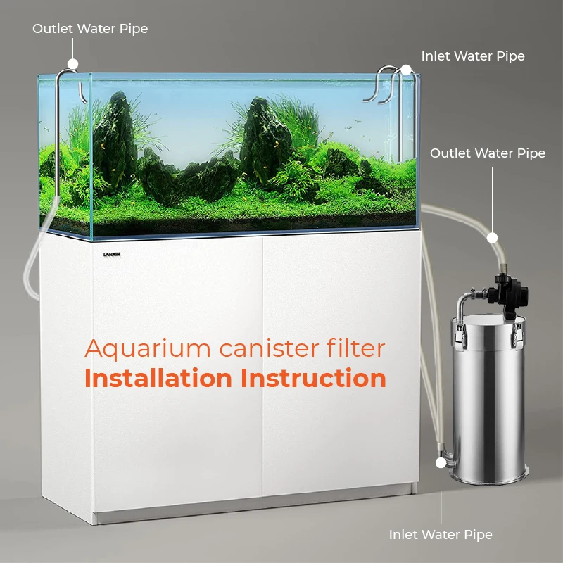 Aquarium External Filter Fish Tank Filter Aquarium Stainless Steel Canister Filter