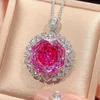 Colgante rosa de platino con cadena Chopin