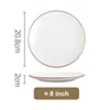 Assiette blanche de 8 pouces