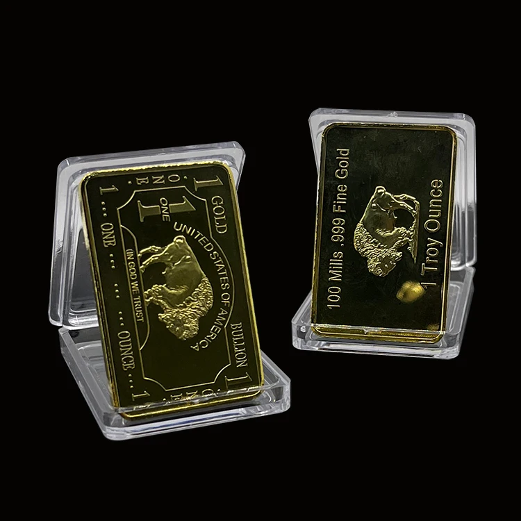 Fast Delivery Metal Fake 24k Gold Zimbabwe Coin Gold Plated Bar Bullion