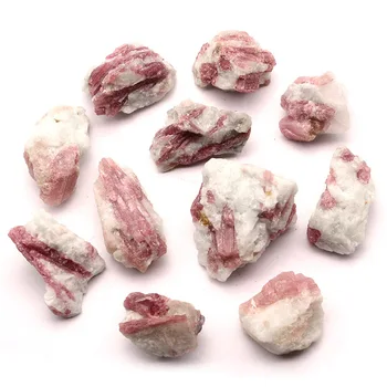 Wholesale High Quality Plum Blossom Tourmaline Mineral Specimens Natural Rough Healing Stone Pink Tourmaline
