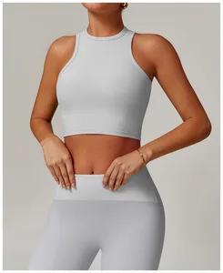 Ladies Customizable Yoga Jacket Tights Antibacterial Fitness Vest in Sustainable Print Design Made From Spandex for Adults