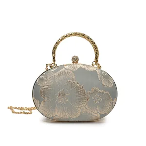 custom logo New Chinese-style Hand-held Small Women's Bag Spring 2026 New Style Peony Embroidery Single-shoulder Bag Trendy Crossbody Bag