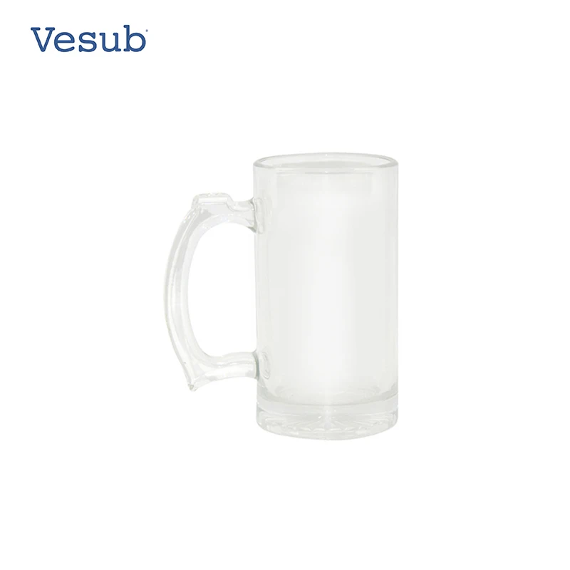Wholesale High Quality 16oz Sublimation Customized Beer Mug Frosted Glass Beer Mug for Heating Press Transfer