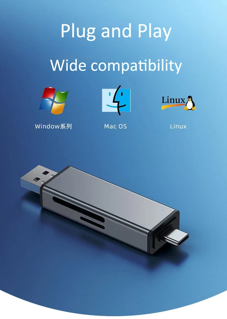 Chinese factory supplier supply  Aluminum Case Usb3.0 Multifunctional Card Reader 4 In 1 For Sd Tf Charging Usb3.0 Card Reader - Buy Card Reader,Usb3.0 Card Reader,Multifunction Card Reader